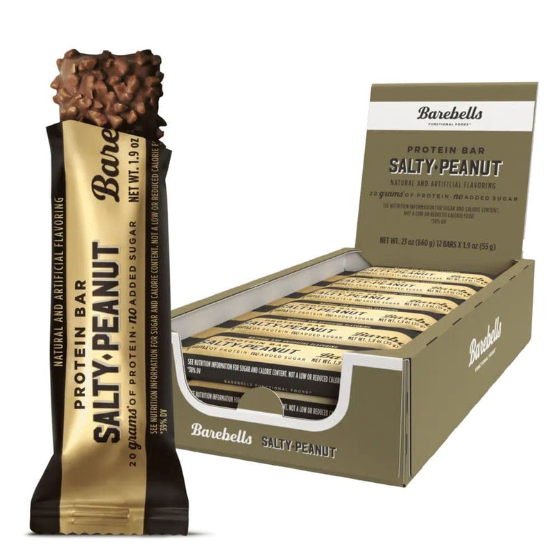 BareBellsBarebells Protein Bars High Protein, No Added Sugar, Perfect on The Go, Low Carb, Good as Breakfast Bars, 1.9oz BarsProtein BarSALTY PEANUT850000429086