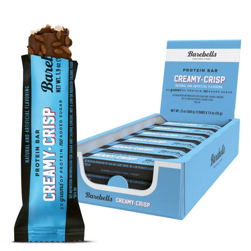 BareBellsBarebells Protein Bars High Protein, No Added Sugar, Perfect on The Go, Low Carb, Good as Breakfast Bars, 1.9oz BarsProtein BarCREAMY CRISP850000429413