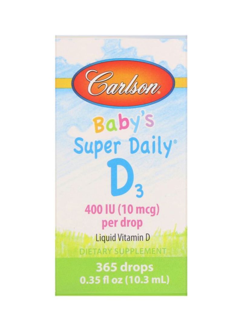 CarlsonCarlson Baby's Super Daily® D3 400IU per drop 365 dropsVitamins & MineralsBabies - 400 IU088395012501