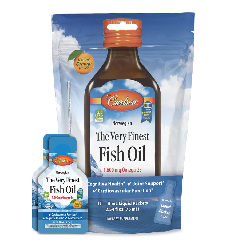 CarlsonCarlson The Very Finest Fish Oil 1,600 mg Omega 3s 15 PacketsOils & Omega 3sOrange088395165702