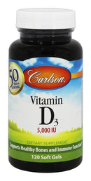 CarlsonCarlson Vitamin D3, 5000 IU 120 Soft gelsVitamins & Minerals088395141102