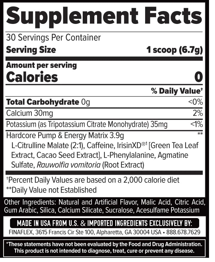 FinaFlexFinaFlex Stimul8 Hardcore (30 Servings) 350mg Caffeine + 3.9g Hardcore Pump & Energy MatrixPre - WorkoutMango Madness810020721317