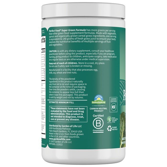 Garden of LifeGarden of Life Garden of Life Perfect Food Super Green Formula - 300g 10.58oz 30 ServingsDigestive Health658010111126