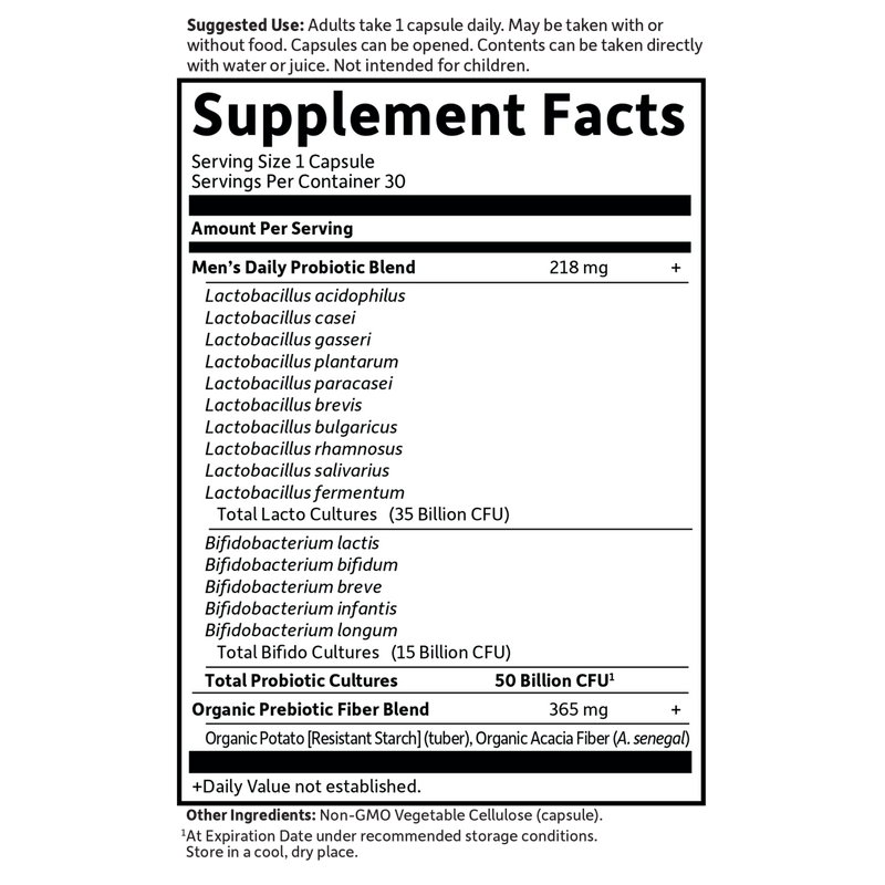 Garden of LifeGarden of Life Once Daily Men's Probiotics 50 Billion (Digestive + Immune System) 30 CapsulesDigestion Aid658010118293