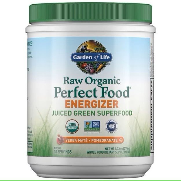 Garden of LifeGarden of Life Raw Organic Perfect Food Energizer Juiced Green Superfood Powder - Yerba Mate Pomegranate, & Probiotics 30 ServingsDigestive Health658010117159