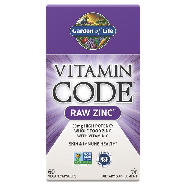 Garden of LifeGarden of Life Vitamin Code Raw Vegan Zinc Capsules, 30mg High Potency +Vitamin C, Trace Minerals & Probiotics for Skin Health & Immune, 60 CountVitamins & Minerals658010116527