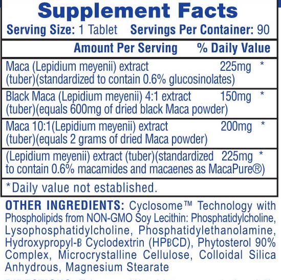 Hi - Tech PharmaceuticalsHiTech Pharmaceuticals Maca, Increase Libido and Sex Drive, Improved LH Response for Improved Testosterone Levels 90 tabsHerbal Support811836024487