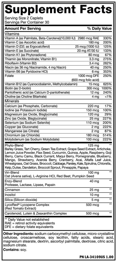 MutantMutant Multi High Potency Vitamins Specifically Formulated for Heavy Lifting, 60 Tablets 30 ServingsMultivitamin811662021193