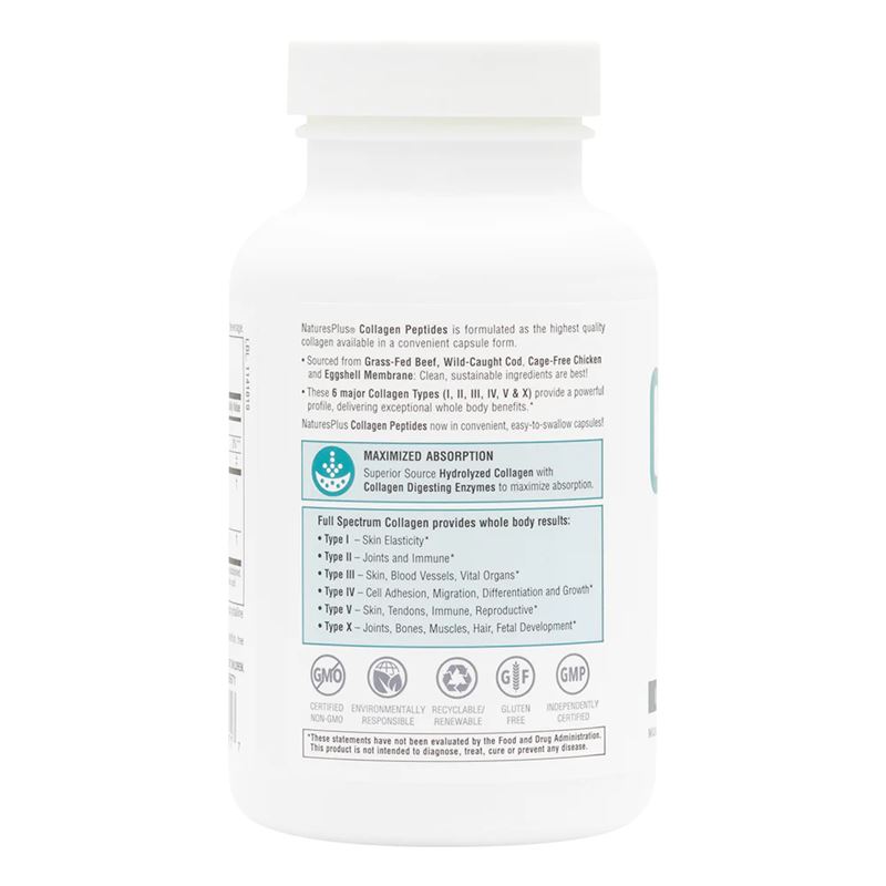 Natures PlusNaturesPlus Collagen Peptides, Six types of collagen to support hair, skin, nail & joint health 120 CapsulesVitamins & Minerals097467459717