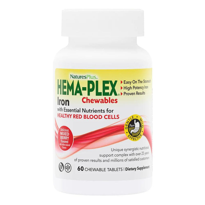 Natures PlusNaturesPlus HEMA - PLEX® Chewables Iron with Essential Nutrients for healthy Red Blood Cells Mix berry Flavor 60 CtVitamins & Minerals097467037687