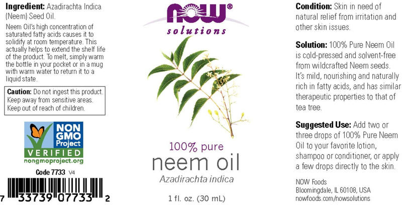 NOW FoodsNOW Foods 100% Neem Oil 1 fl ozEssential Oils733739077332