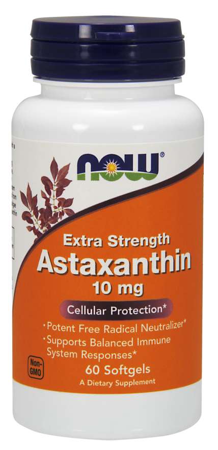 NOW FoodsNOW Foods Astaxanthin, Extra Strength 10 mg, 60 SoftgelHerbal Support733739022516