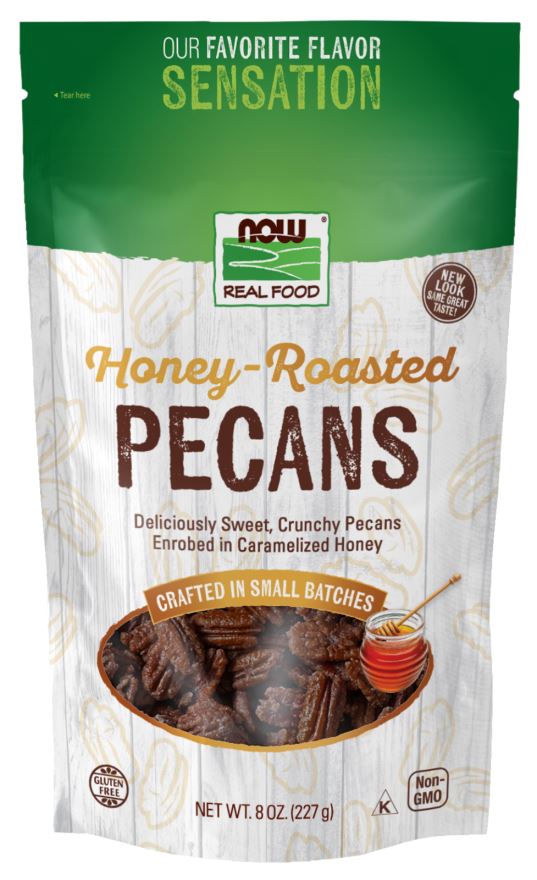 NOW FoodsNOW Foods Honey Roasted Pecans, Crunchy Pecans Enrobed in Caramelized Honey 8ozSnacks733739070203