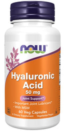 NOW FoodsNOW Foods Hyaluronic Acid 50 mg with MSM, Joint Support, 60 Veg CapsJoint Support733739031563