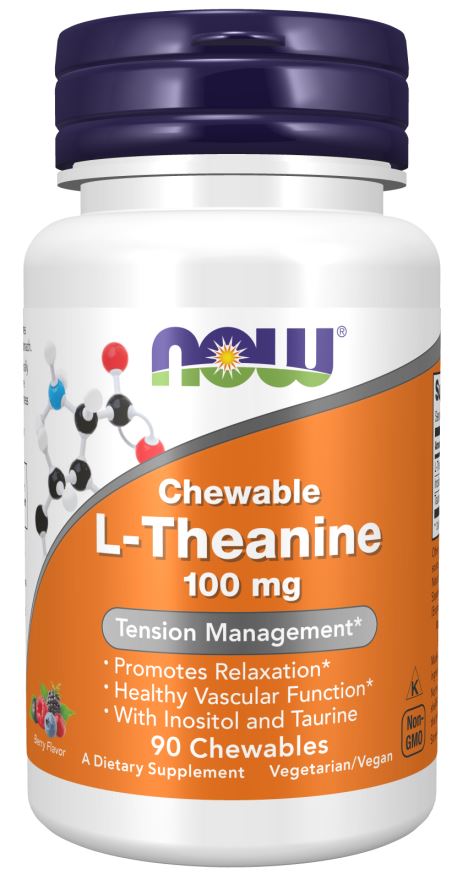 NOW FoodsNOW Foods L - Theanine 100mg, promotes relaxation, healthy vascular function, 90 ChewablesVitamins & Minerals733739001443