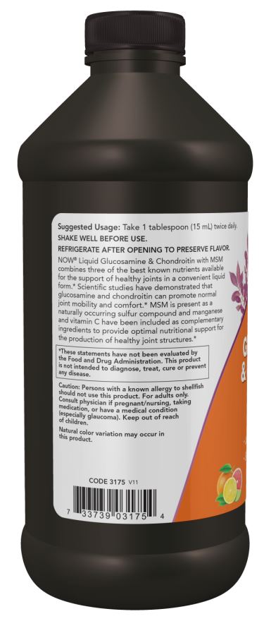 NOW FoodsNOW Foods Liquid Glucosamine & Chondroitin with MSM 16fl ozJoint Support733739031754