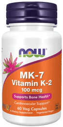 NOW FoodsNOW Foods MK7, Vitamin K2 100mcg 60 CapsulesVitamins & Minerals733739009920