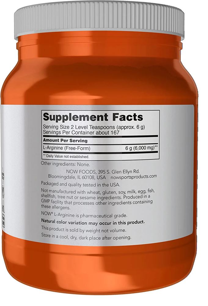 NOW FoodsNOW Foods NOW Sports Nutrition, LArginine Powder, Nitric Oxide Precursor, Amino Acids, 2.2PoundVitamins & Supplements733739002112