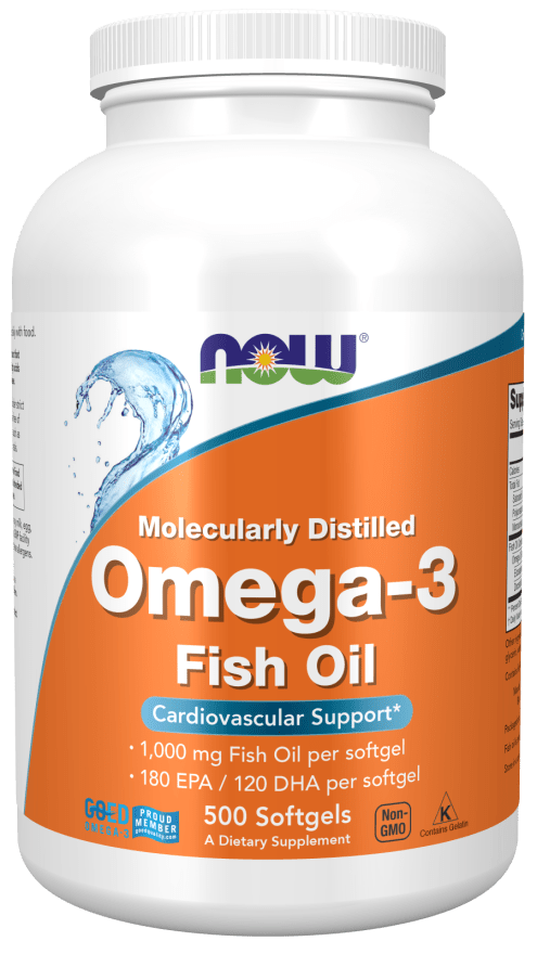 NOW FoodsNOW Foods Omega - 3 1,000mg Fish Oil (180 EPA + 120 DHA) 500 Fish GelsOils & Omega 3s733739016539