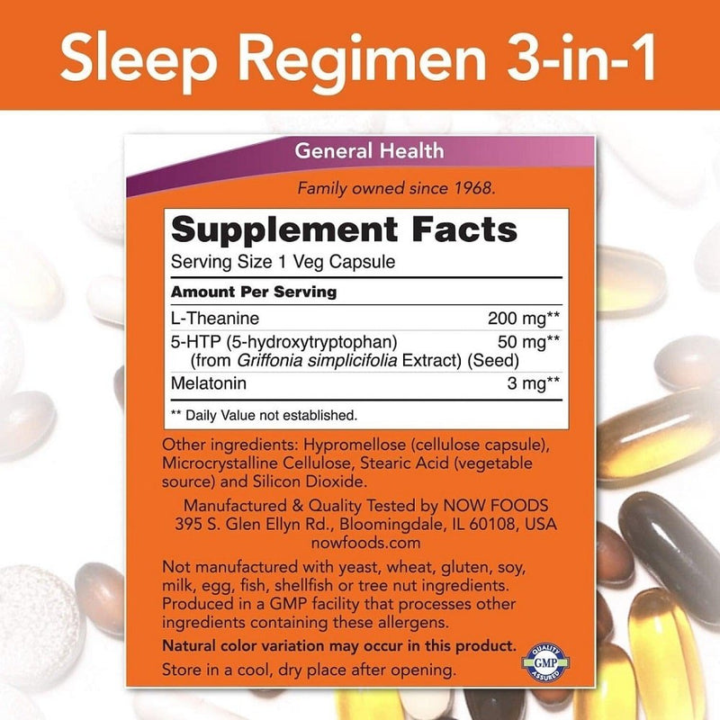 NOW FoodsNOW Foods Sleep Regimen 3in1, With Melatonin, 5htp and Ltheanine, Restful Sleep Blend, Veg Capsules, 90 CountSleeping Aids733739047694