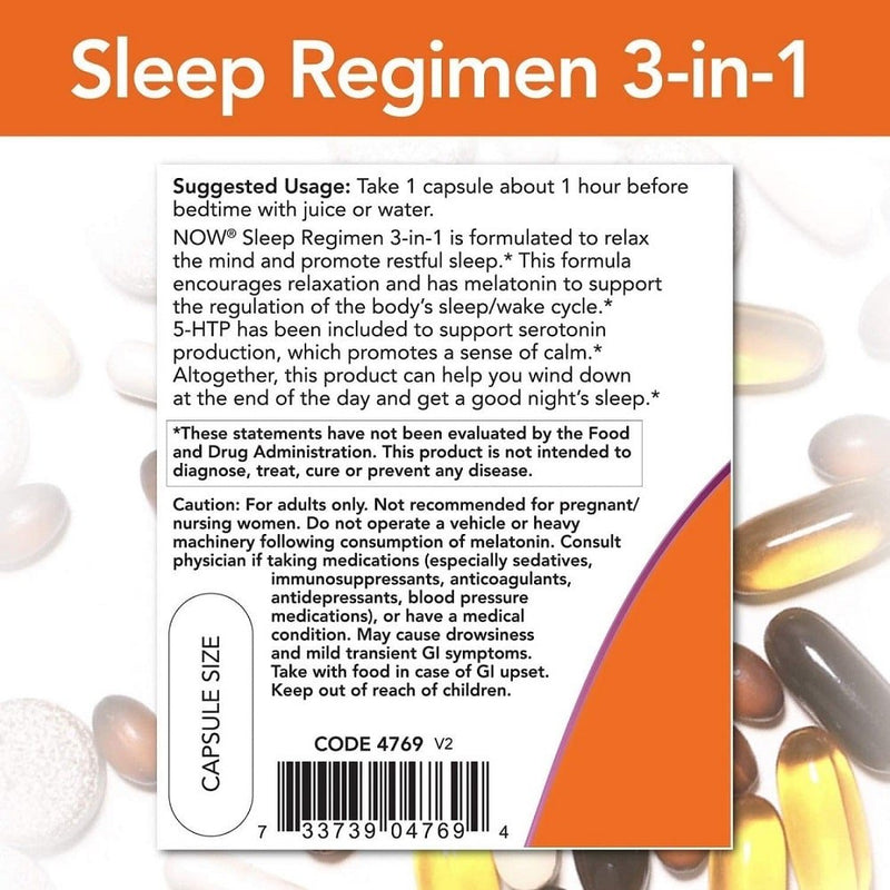 NOW FoodsNOW Foods Sleep Regimen 3in1, With Melatonin, 5htp and Ltheanine, Restful Sleep Blend, Veg Capsules, 90 CountSleeping Aids733739047694