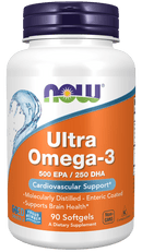 NOW FoodsNOW Foods Ultra Omega3 500 EPA/250 DHA Bovine Gelatin SoftgelsOils & Omega 3s90 Softgels733739016614