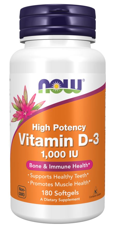 NOW FoodsNOW Foods Vitamin D - 3 1,000 IU 180 softgelsVitamins & Minerals733739003652