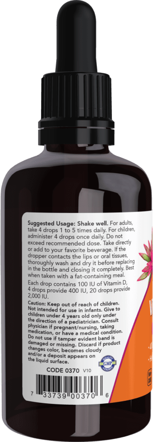 NOW FoodsNOW Foods Vitamin D - 3, 400 IU per 4 drops, Helps Maintain Strong Bones 2ozVitamins & Minerals733739003706