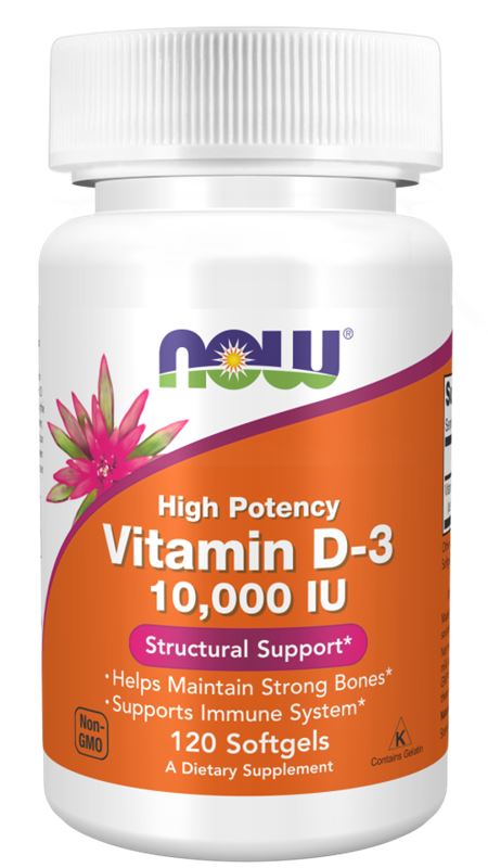 NOW FoodsNOW Foods Vitamin D3 10,000IU Highest Potency, Structural Support, 120 SoftgelsVitamins & Supplements733739003768