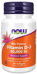 NOW FoodsNOW Foods Vitamin D3 50,000 IU 50 softgelsVitamins & Minerals733739003782