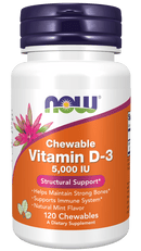 NOW FoodsNOW Foods Vitamin D3 Chewable, High Potency, Bone Support 120 chewablesVitamins & Minerals733739003584