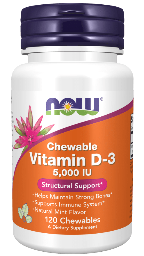 NOW FoodsNOW Foods Vitamin D3 Chewable, High Potency, Bone Support 120 chewablesVitamins & Minerals733739003584