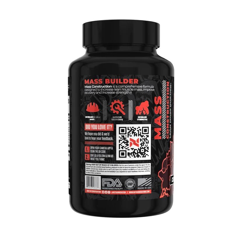 Nutra InnovationsNutra Innovations Mass Construction muscle building stack, Turkesterone, Fadogia Agrestris, Ecdysterone, Lonjack 30 servingsMuscle Building728028488876