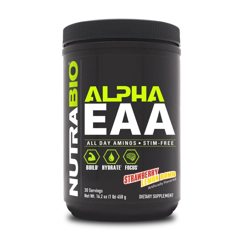 NutraBioNutraBio Alpha EAA 8.2 g of EAA’s and 6 g of fermented BCAA’s per serving 30 servingsAmino AcidsStrawberry Lemon Bomb649908269005