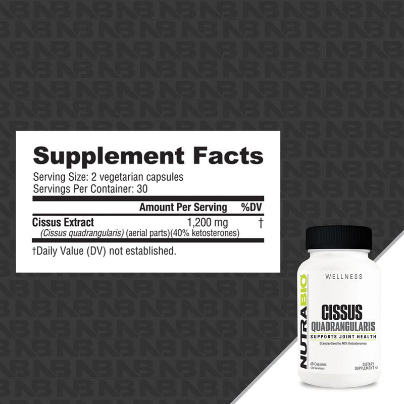 NutraBioNutraBio CISSUS Quadrangularis Supports Joint Health 60 CapsHerbal Support649908218164