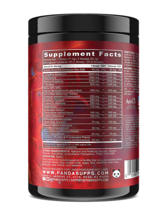 Panda SuppsPanda Supplements vs Gorilla Limited Edition Collaboration - 20/40 ServingsPre - WorkoutPanda's Blood051497448721