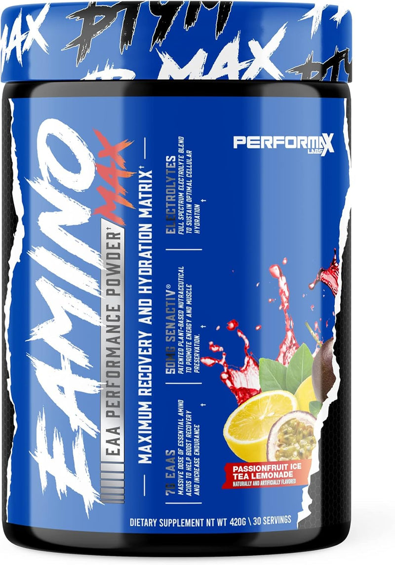 Performax LabsPerformax Labs EAMINO Max, maximum recovery and hydration matrix 30 servingsPre - WorkoutPassion Fruit Ice Tea Lemonade850008335402