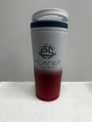 Planet SupplementsPlanet Supplements Branded Ice Shaker Tumbler, Stainless Steel Insulated Water Bottle without Straw 26ozShaker BottleRED/WHITE650245068596