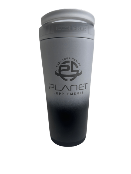 Planet SupplementsPlanet Supplements Branded Ice Shaker Tumbler, Stainless Steel Insulated Water Bottle without Straw 26ozShaker BottleRED/WHITE650245068596