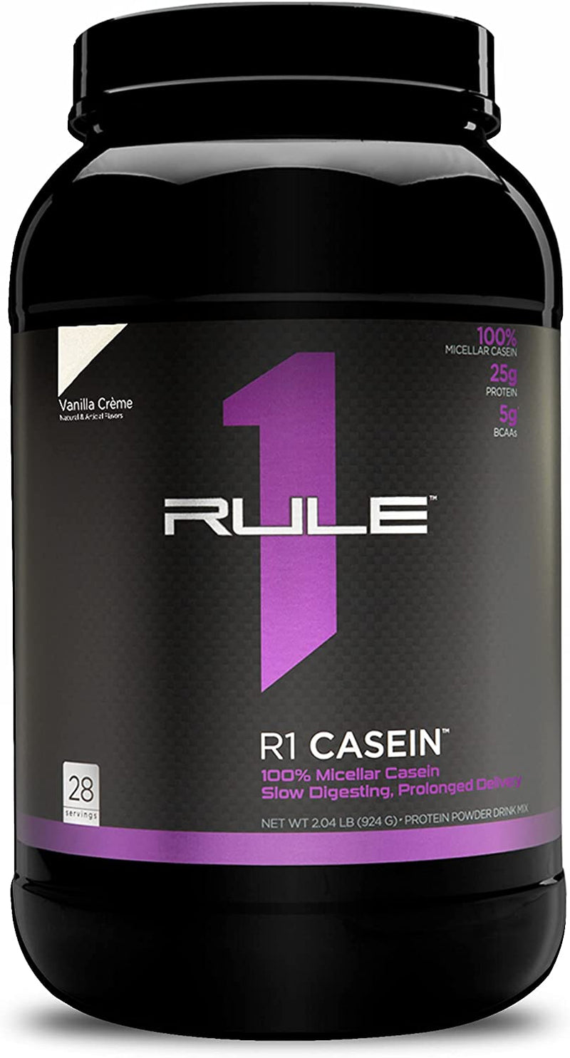 Rule OneRule One R1 Casein Protein 25g SlowRelease to Keep Muscles Fed Overnight or Between Meals, Long Lasting Amino Acid Delivery, 2 Pounds, 28 ServingsProteinVANILLA CREME196671004406