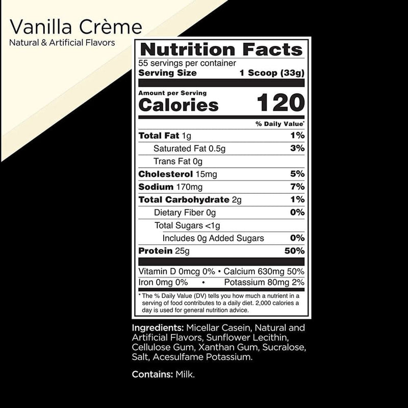 Rule OneRule One R1 Casein Protein 25g SlowRelease to Keep Muscles Fed Overnight or Between Meals, Long Lasting Amino Acid Delivery, 4 Pounds, 55 ServingsProteinVANILLA CREME858925004425