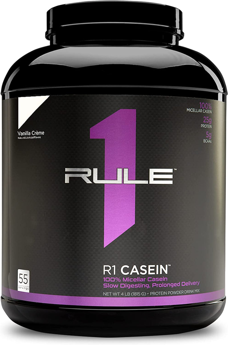 Rule OneRule One R1 Casein Protein 25g SlowRelease to Keep Muscles Fed Overnight or Between Meals, Long Lasting Amino Acid Delivery, 4 Pounds, 55 ServingsProteinVANILLA CREME858925004425