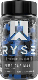 RYSERYSE Pump Cap Max, Project Blackout, Stimulant Free Pump Formula, Betaine Nitrates & Citrulline Peptides for Max Muscular Blood Flow 30 servingsPre - Workout854050008611