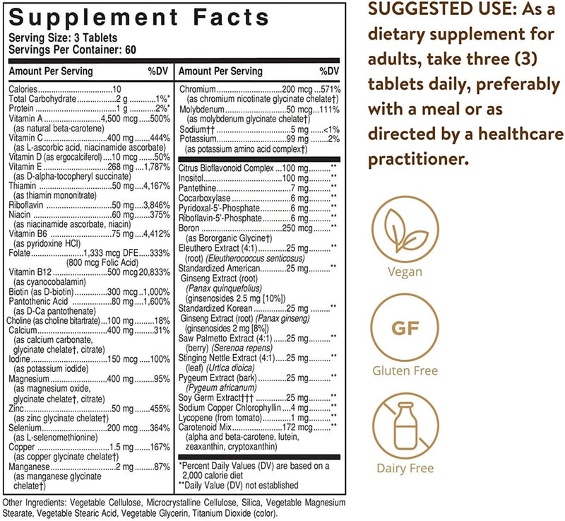 SolgarSolgar Male Multiple Advanced Phytonutrient, Multivitamin, Mineral and Herbal formula for MenMultivitamin60 Tablets033984017443