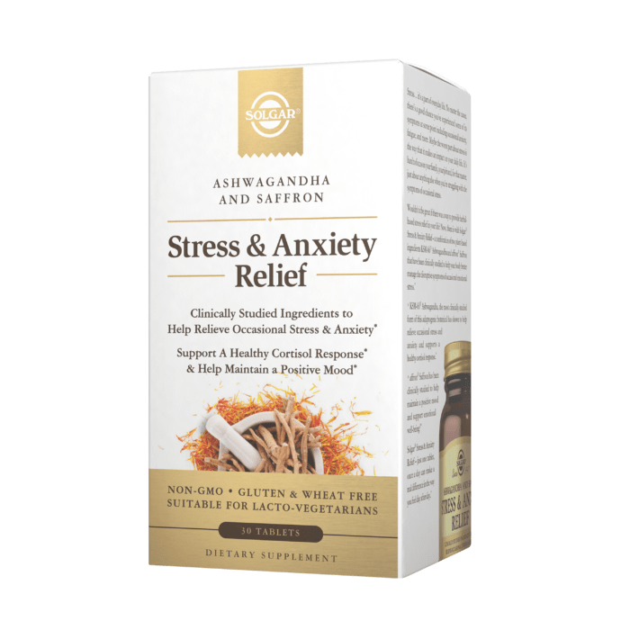 SolgarSolgar Stress & Anxiety Relief (30 Tablets) Ashwagandha & SaffronCognitive Support033984005532