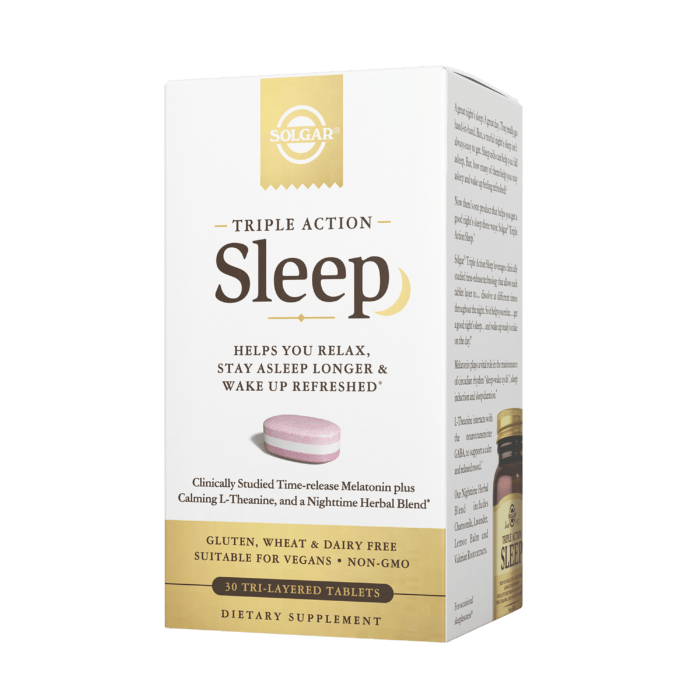 SolgarSolgar Triple Action Sleep (30 TriLayer Tablets) with Chamomile, Lavender, Lemon Balm, Valerian Root + MelatoninSleep Support033984006553