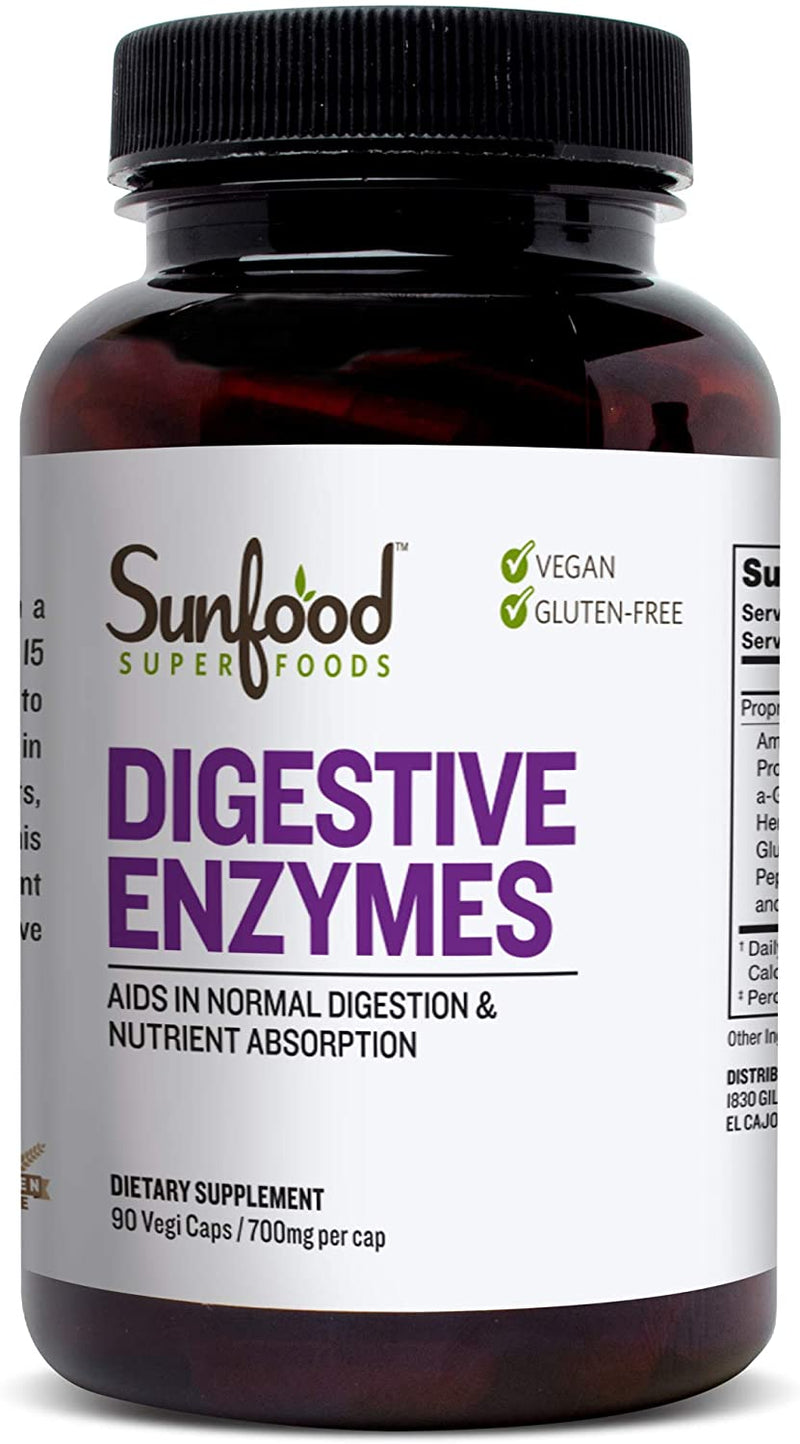 SunfoodSunfood Digestive Enzymes // Digestion and Nutrient Absorption 700mg 90 CapsulesDigestion Aid803813010521