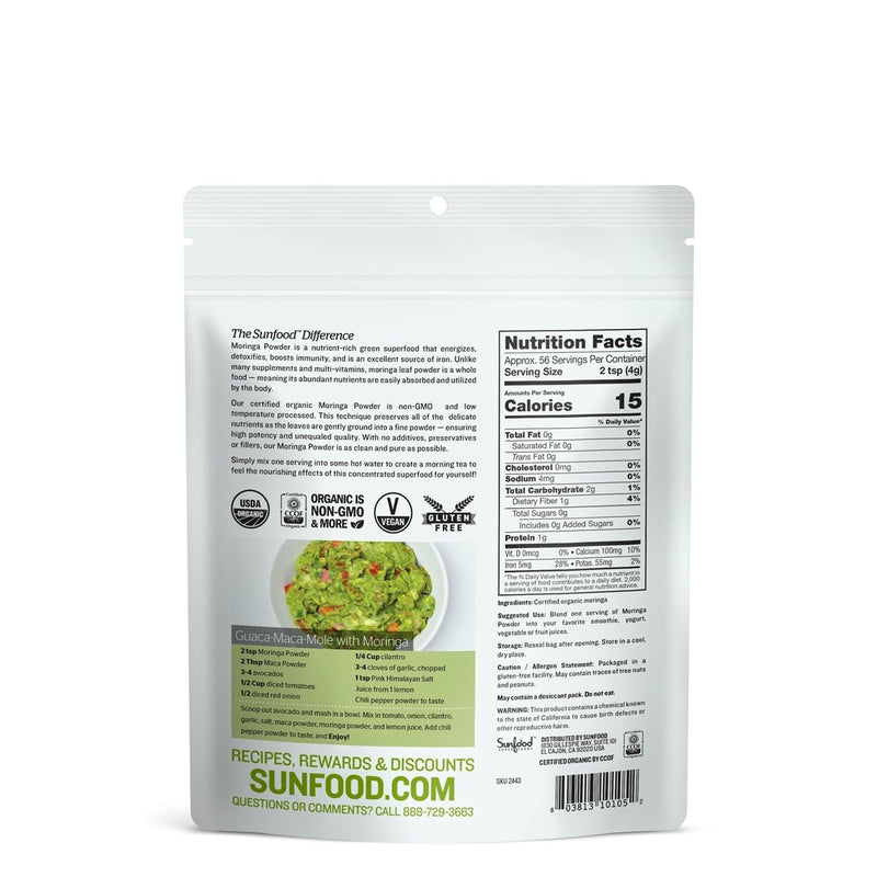 SunfoodSunfood Moringa Powder Organic, 8oz.Superfoods803813101052