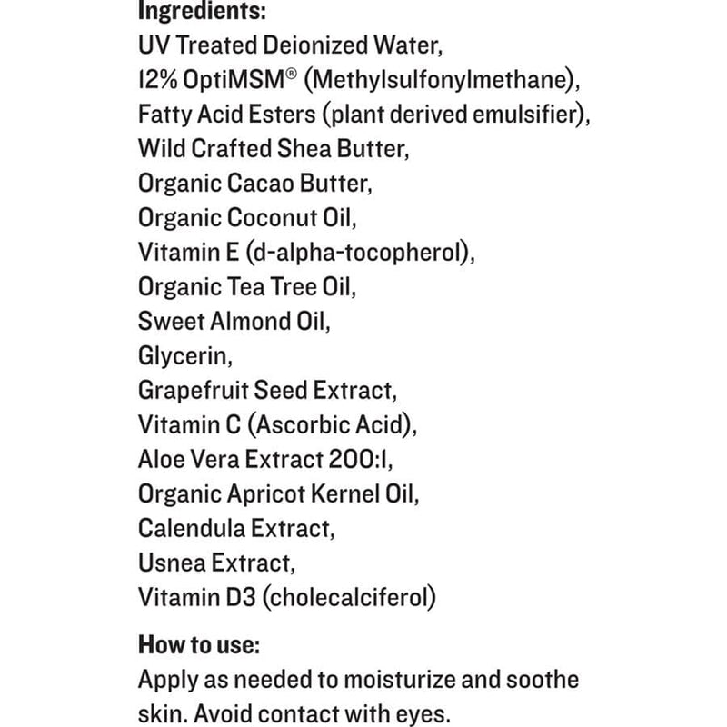 SunfoodSunfood Tea Tree MSM Lotion help renew dry, rough skin, leaving it feeling soft and supple 8ozDietary supplement803813009075