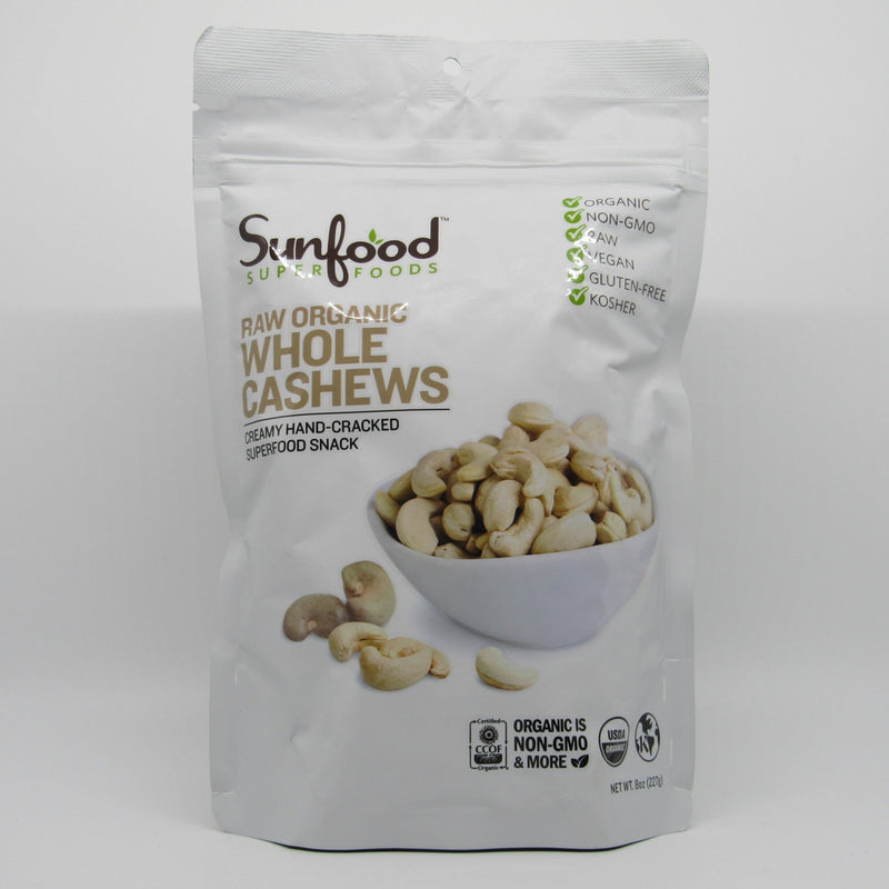 SunfoodSunfood Whole Cashew Organic Raw, 8ozSuperfoods803813051104